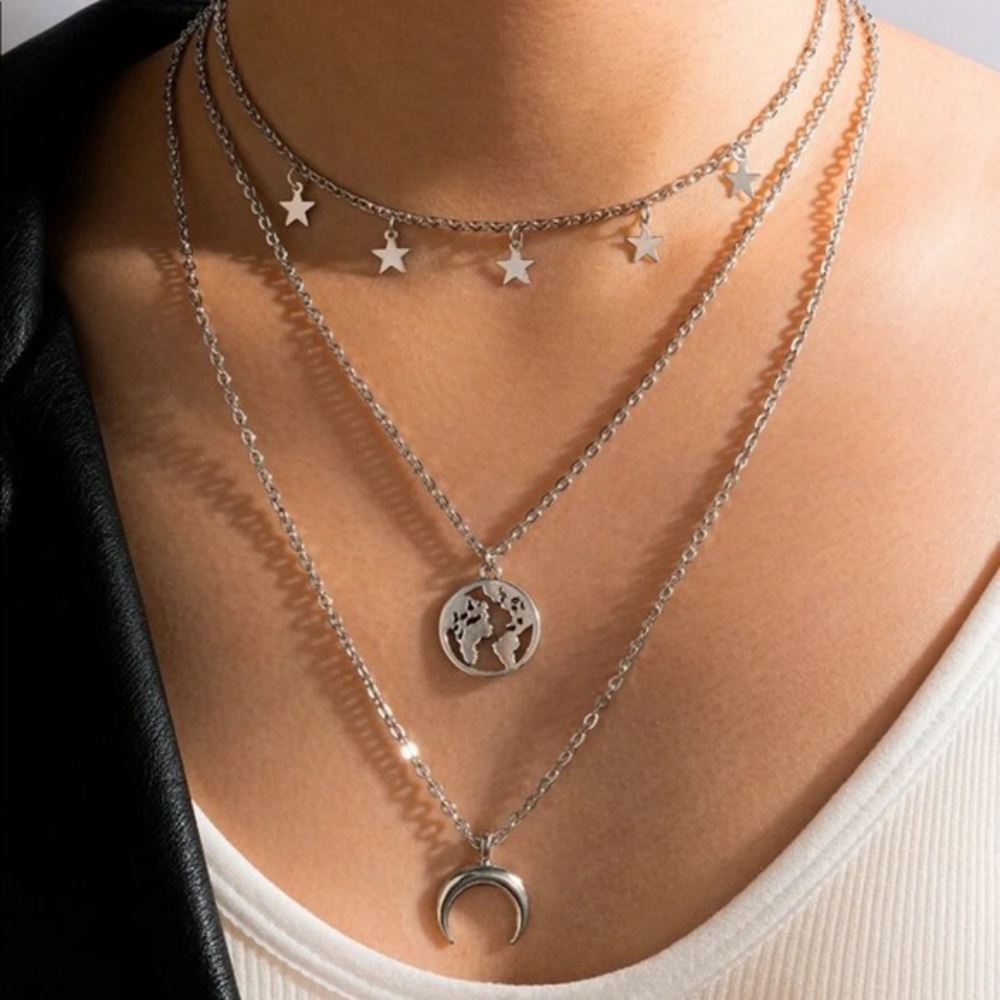 My moon and stars layered necklace